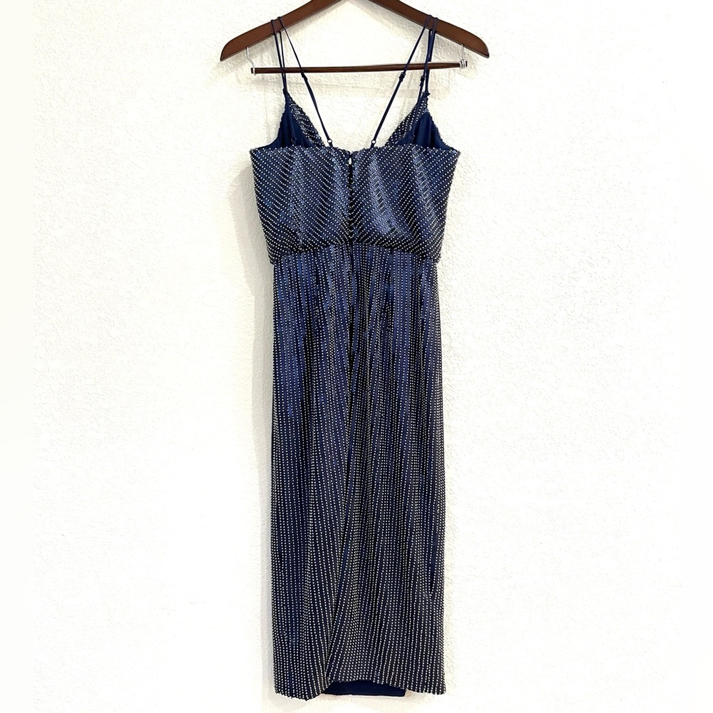 NWT Haney Elise Sequin Embellished Thigh-Slit Midi Cocktail Dress Flapper Gatsby - Picture 12 of 16